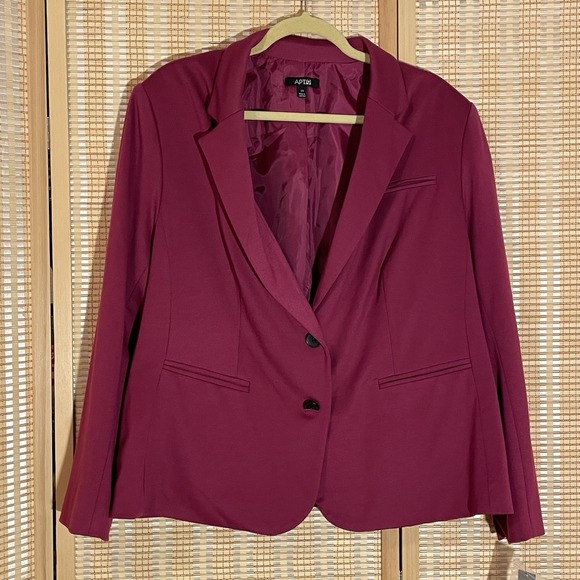 Apt. 9 Jackets & Blazers - APT.9‎ Womens 2X Ponte Blazer Jacket Fuchsia Workwear Career 2 Button NWT Lined